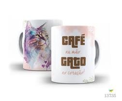 Caneca gato com café