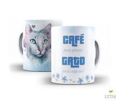 Caneca gato com café