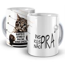 Caneca Gato Engraçado "atirei o pau na dona Chica"