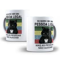 Caneca Gato Frase Engraçada Meme Porcelana Personalizada 2 Caneca Gato Frase Engraçada Meme Porcelana Personalizada 2