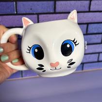 Caneca Gato Gatinha Branca Cristal 300ml Canecas Diferentes Caneca Gato Gatinha Branca Cristal 300ml Canecas Diferentes