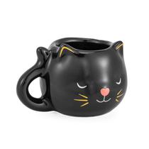 Caneca gato preto xícara grande 3D gatinho fofo decoração - Loja Bora, Decora!