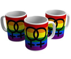 Caneca gay lgbt pride orgulho bandeira arco-íris