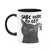 Caneca Geek Divertida Meme Gato - Sabe onde eu tô