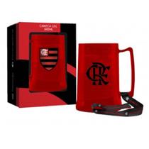 Caneca gel 300ml com cordão times flamengo crf oficial - Brasfoot