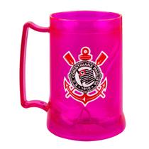 Caneca Gel Isolante Térmico Rosa 400ml Corinthians