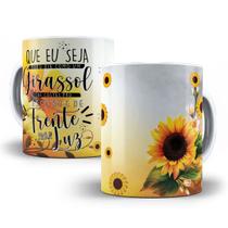 Caneca Girassol Frase Porcelana Personalizada Caneca Girassol Frase Porcelana Personalizada