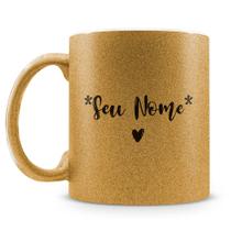 Caneca Glitter Bronze Personalizada com Nome - 325ml Caneca Glitter Bronze Personalizada com Nome - 325ml