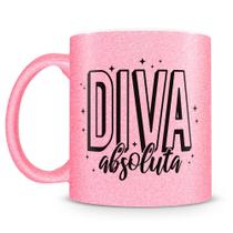 Caneca Glitter Rosa Diva Absoluta - Estilo e Elegância Caneca Glitter Rosa Diva Absoluta - Estilo e Elegância