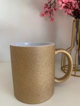 Caneca Glitton dourada 380ml Caneca Glitton dourada 380ml