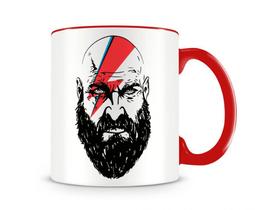 Caneca God Of War Kratos Cross Bowie Vermelha