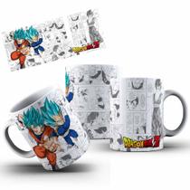 Caneca Goku e Vegeta Blue Personalizada de Porcelana