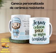 Caneca Gospel Infantil Mensagem Bíblica no QR Code Fé e Amor Caneca Gospel Infantil Mensagem Bíblica no QR Code Fé e Amor