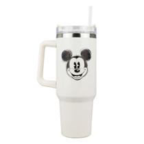 Caneca Grande Branco Com Canudo Mickey 1.1L - Disney