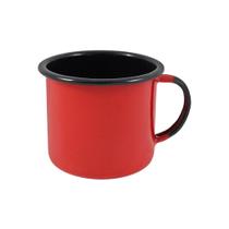Caneca Grande Esmaltada Vermelha 370 ml Ewel