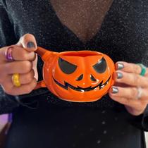 Caneca Halloween Abóbora Cerâmica 300ml Canecas Diferentes Caneca Halloween Abóbora Cerâmica 300ml Canecas Diferentes