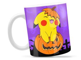 Caneca Halloween Pikachu Divertida Porcelana Xícara 325ml + Caixa Presente Caneca Halloween Pikachu Divertida Porcelana Xícara 325ml + Caixa Presente