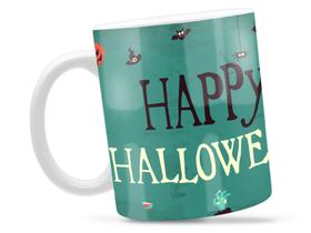 Caneca Happy Halloween Divertida Porcelana Xícara 325ml + Caixa Presente