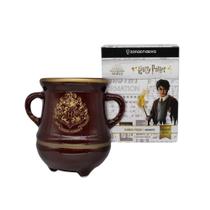 Caneca Harry Potter Hogwarts Brasão Dourada Caldeirao Pocao Magia 3D Personalizada Zona Criativa