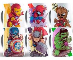 Caneca Heróis Marvel Personal C/ Nome Escolha 325ml