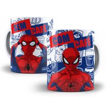 Caneca Homem Aranha Com Café Sem Café Porcelana Modelo 2