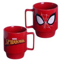 Caneca Homem-Aranha Spider-Man Empilhável Porcelana Vermelha 400ML Oficial Marvel - Zona Criativa