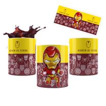 Caneca Homem de Ferro Iron Man Vingadores Cerâmica Chibi REF10