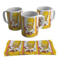 Caneca Homer Simpson Comendo Donuts Simpsons 325ml