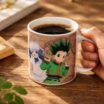 Caneca Hunter Hunter Gon Killua Leório Hisoka Meruem Branco Leorio
