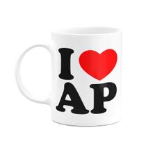 Caneca I Love AP - Amapá - 325ml - branca Caneca I Love AP - Amapá - 325ml - branca
