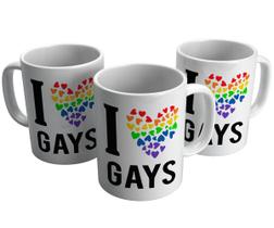 Caneca i love gays eu amo gays presente lgbt pride orgulho