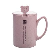 Caneca Infantil BPA FREE Com Alça e Colher De Ursinho 400 ML