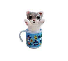 Caneca Infantil Café Chá 200ml + Chaveiro de Gato Presente