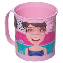 Caneca Infantil divertida 360ml rosa Plasutil ref.13851