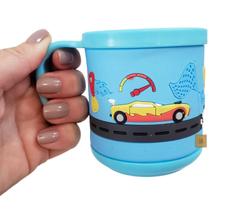 Caneca Infantil Emborrachada 200ml Detalhes em Alto Relevo Escola Lembrancinha Copo