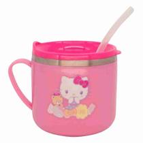 Caneca Infantil Hello Kitty Aço Inox Rosa 290ml Caneca Infantil Hello Kitty Aço Inox Rosa 290ml