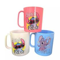 Caneca Infantil Stitch Vibes Angel 400ml Estampas Sortidas
