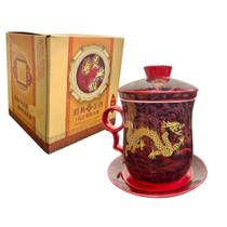 Caneca Infusor De Chá Dragão Oriental Pires Tampa Porcelana