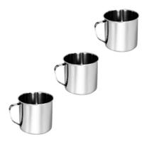 Caneca inox com alça resistente pequena café leite kit 3 un - Fratelli Inox Caneca inox com alça resistente pequena café leite kit 3 un - Fratelli Inox