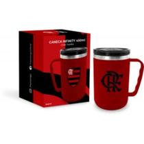 Caneca Inox Infinity com tampa plástica 450ml Times Flamengo - Brasfoot