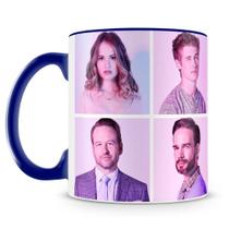 Caneca Insatiable Personalizada de Porcelana com Alça Azul Escuro - 325ml
