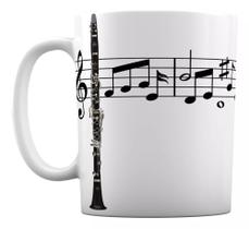 Caneca Instrumento Clarinete Clarineta Notas Musicais