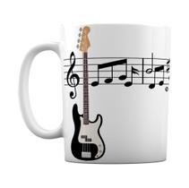 Caneca Instrumento Musical Baixo Contra Baixo Notas Musicais Caneca Instrumento Musical Baixo Contra Baixo Notas Musicais