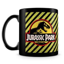 Caneca Jurassic Park Personalizada 100% Preta - Porcelana de Alta Resistência