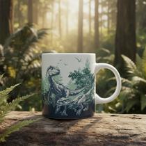 Caneca Jurassic Park World Tiranossauro Velociraptor Blue Branco Blue Caneca Jurassic Park World Tiranossauro Velociraptor Blue Branco Blue