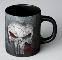Caneca Justiceiro - Arte Preta de Cerâmica com Resina de Alta Qualidade - 325ml