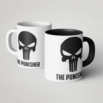 Caneca Justiceiro Branca ou Preta - Cerâmica de Alta Qualidade 325ml