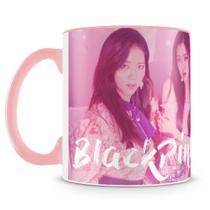 Caneca K-pop BlackPink Personalizada em Porcelana com Alça Rosa
