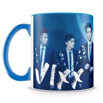 Caneca K-pop VIXX - Porcelana Personalizada com Alça Azul