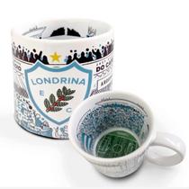 Caneca KazzaVip do Londrina Cerâmica 360 ML Majestoso Estádio do Cafe Licenciada Branco